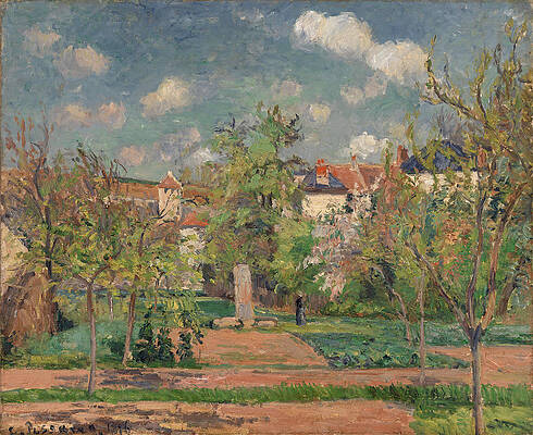 Garden In Full Sunlight Print by Camille Pissarro