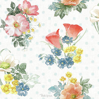 Wall Art - Mixed Media - Gardenscape Pattern Iv by Beth Grove