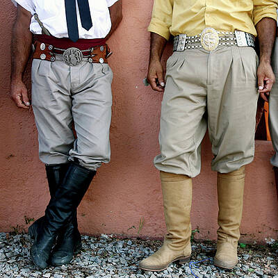 Wall Art - Photograph - Gauchos Wear Traditional Clothes and by Andres Stapff