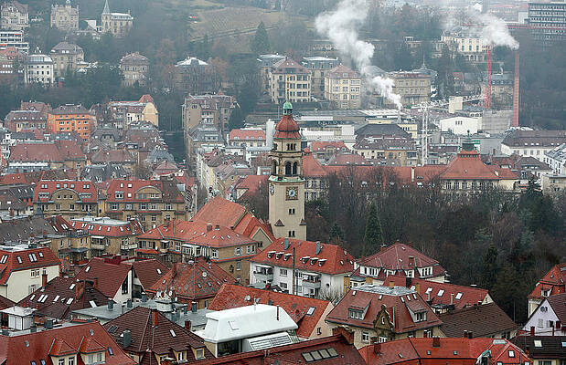 Wall Art - Photograph - General View at Downtown Stuttgart by Michaela Rehle
