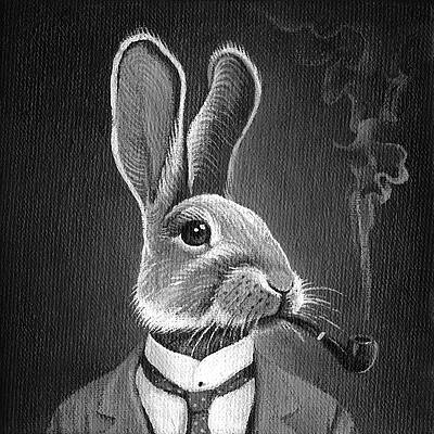 Black And White Rabbit Paintings Fine Art America