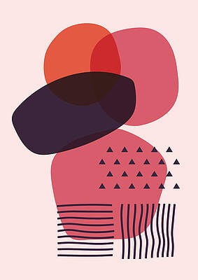 Wall Art - Digital Art - Geometric Shapes And Patterns Composition by Trendy Art