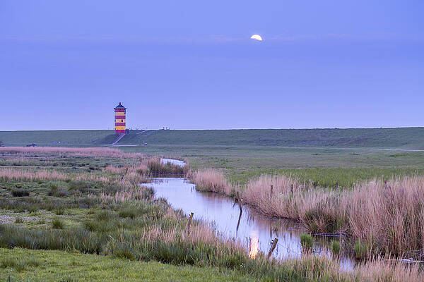 German Wall Art featuring the digital art Germany, Lower Saxony, Pilsum, North Sea, East Frisia, Ostfriesland, Pilsum Lighthouse by Christian Back