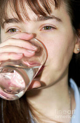 Teenage Girl Drinking Water Photograph by Ian Hooton/science Photo Library  - Fine Art America