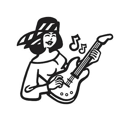 Wall Art - Drawing - Girl Playing a Guitar by CSA Images