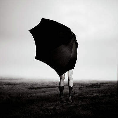 Girl With Umbrella Print by Eddie O'bryan