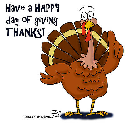 Wall Art - Drawing - Giving Thanks Turkey by Paul Snover