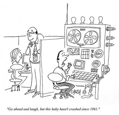 Wall Art - Drawing - Go Ahead And Laugh, But This Baby Hasn't Crashed Since 1961 by Mike Lynch
