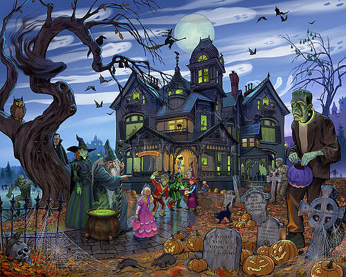 Wall Art - Mixed Media - Goblins And Goodies And Ghouls - Oh My by K. Sean Sullivan