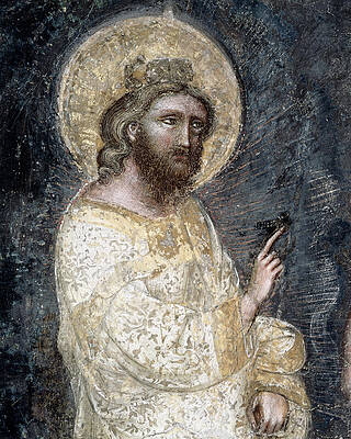 Wall Art - Painting - God The Father Detail From The Expulsion by Guariento Di Arpo
