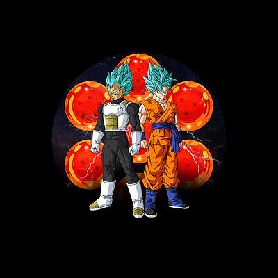 Wall Art - Drawing - Goku and Vegeta by Jason Stonebanks