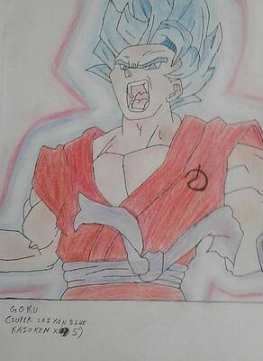 Wall Art - Drawing - Goku Super Saiyan Blue by Ankan Debnath