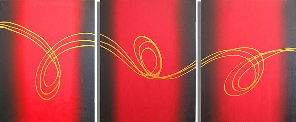 Golden Lines Turquoise Abstract Orange Abstract Painting Large Abstract Teal Colorful Shapes Painting By Stuart Wright