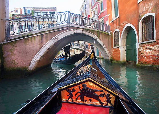 Gondola In Canal Print by Grant Faint
