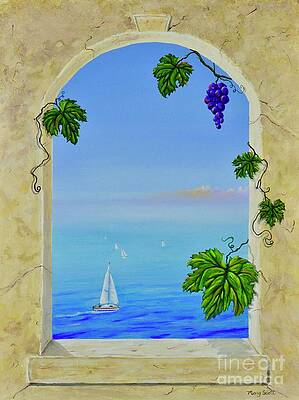 Wall Art - Painting - Grapeful View by Mary Scott
