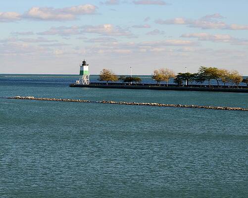 Green and White Lighthouse by Corinne Rhode Green and White Lighthouse by Corinne Rhode