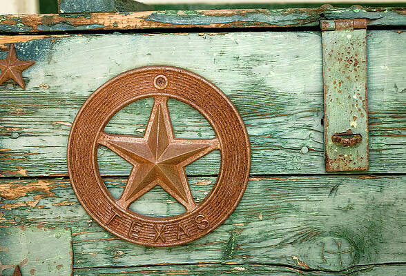 Wall Art - Photograph - Green Paint Peeling On Wooden Box With by Fstop123