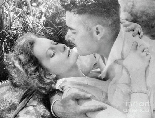 Greta Garbo and John Gilbert 8x10 photograph 