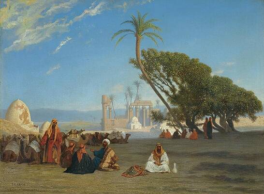 Wall Art - Painting - Halte Dans Le Dsert by Charles-Theodore Frere