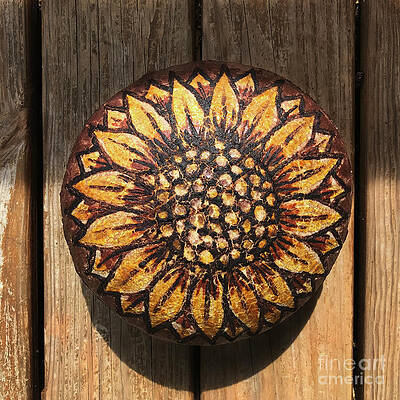 Wall Art - Photograph - Hand Painted Sunflower Sourdough 3 by Amy E Fraser