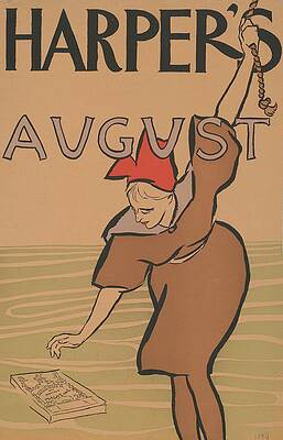 Wall Art - Painting - Harpers [for] August by Edward Penfield