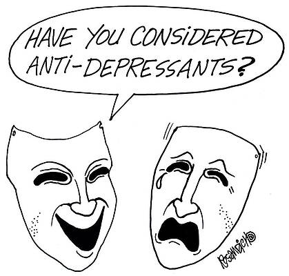 Wall Art - Drawing - Have You Considered Anti-depressants by Dan Rosandich