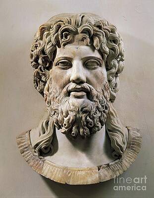 Head Of Asclepius Or Zeus by Roman Head Of Asclepius Or Zeus by Roman