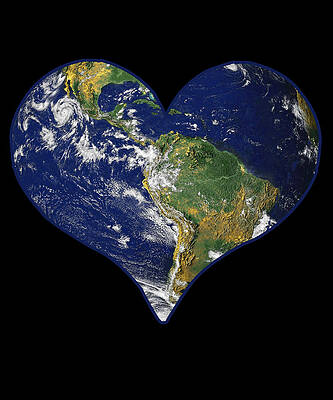 Wall Art - Digital Art - Heart Earth Love by Flippin Sweet Gear