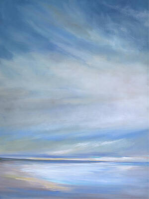 Wall Art - Painting - Heavenly Light Triptych I by Sheila Finch