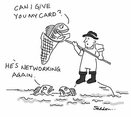 Wall Art - Drawing - He's Networking by Mike Seddon