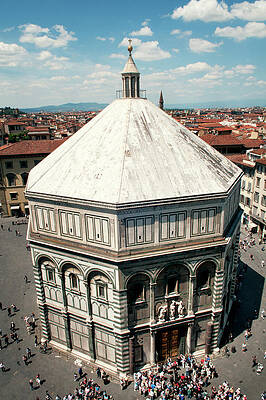 Wall Art - Photograph - High Angle View Of Florence Baptistery by Cavan Images