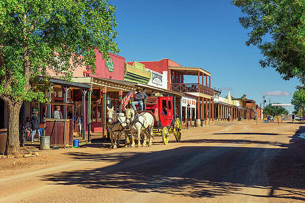 Tourism Wall Art featuring the photograph Historic Allen Street With A Stagecoach In Tombstone, Arizona by Miroslav Liska