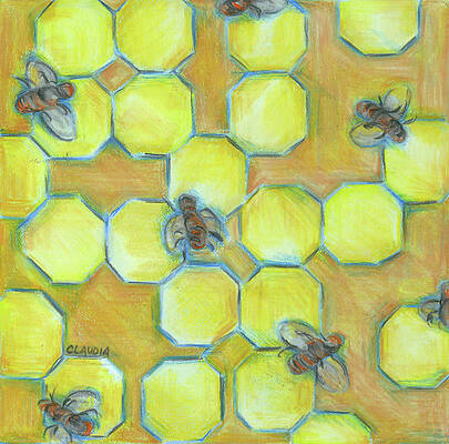 Honeycomb Oil Painting - Limited Print - 12x12
