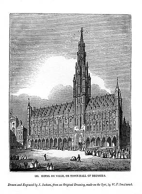 Wall Art - Drawing - Hotel De Ville, Or Town Hall by Print Collector