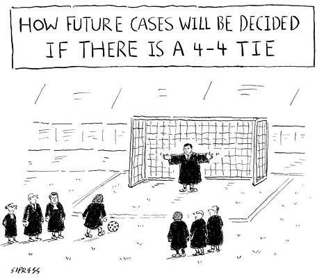 Wall Art - Drawing - How Future Cases Will Be Decided If There Is A 4-4 Tie by David Sipress