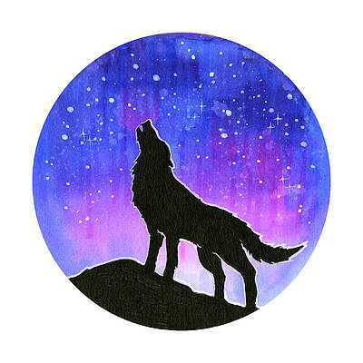 Wolf Silhouette Paintings Fine Art America