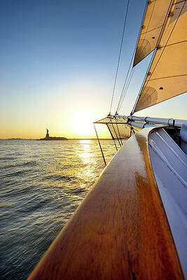 Wall Art - Digital Art - Hudson River & Statue Of Liberty by Francesco Carovillano