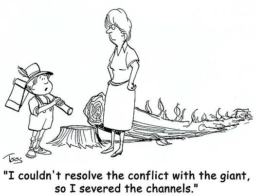Wall Art - Drawing - I Couldn't Resolve The Conflict With The Giant, So by Andrew Toos