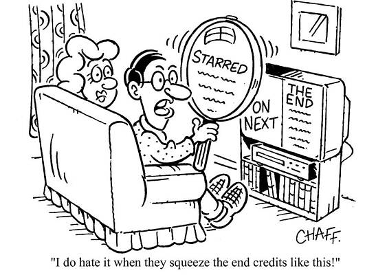 Wall Art - Drawing - I Do Hate It When They Squeeze The End Credits Like This by Graham Chaffer