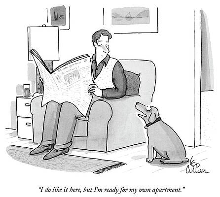 Wall Art - Drawing - I Do Like It Here, But I'm Ready For My Own Apartment by Leo Cullum