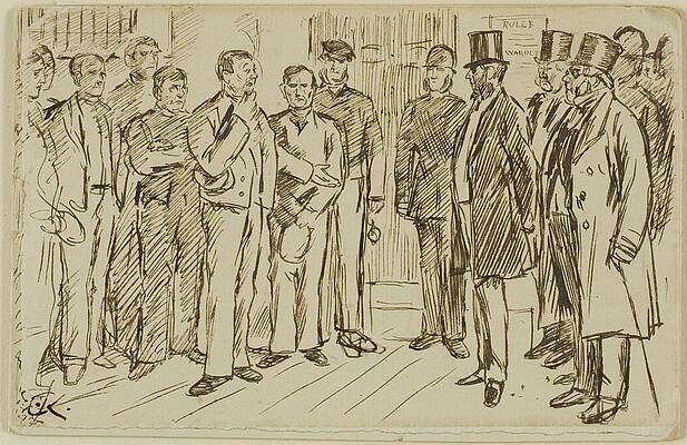 Wall Art - Drawing - Identification Of Prisoner by Charles Samuel Keene