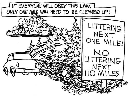 Wall Art - Drawing - If Everyone Will Obey The Law, Only One Mile Will Need by Jack Corbett