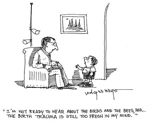 Wall Art - Drawing - I'm Not Ready To Learn About The Birds And The Bees by Edgar Argo