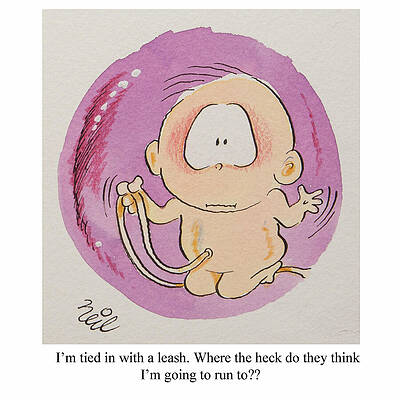 Wall Art - Drawing - I'm Tied In With A Leash. Where The Heck Do They Think I'm by Neil Matterson