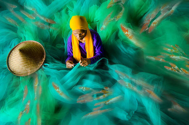 Wall Art - Photograph - Imaginary Fishes On The Net by Rawisyah Aditya