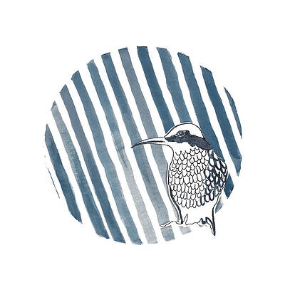 Wall Art - Painting - Indigo Bird Circle by Patricia Pinto