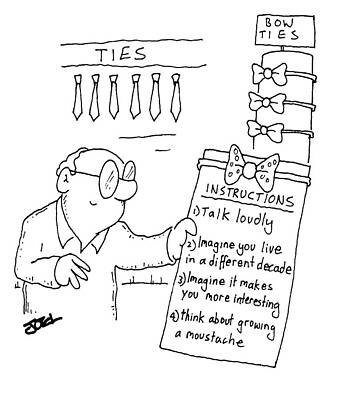 Wall Art - Drawing - Instructions For Bow Tie Wearers by Joel -mishon-