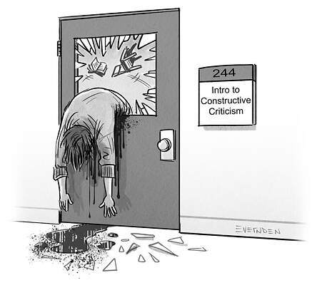 Wall Art - Drawing - Intro To Constructive Criticism by Derek Evernden
