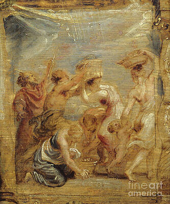 Wall Art - Painting - Israelites Gathering Manna, C.1626-28 by Peter Paul Rubens