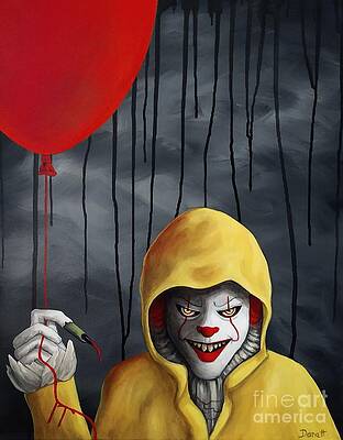 Creepy Clown Paintings Fine Art America